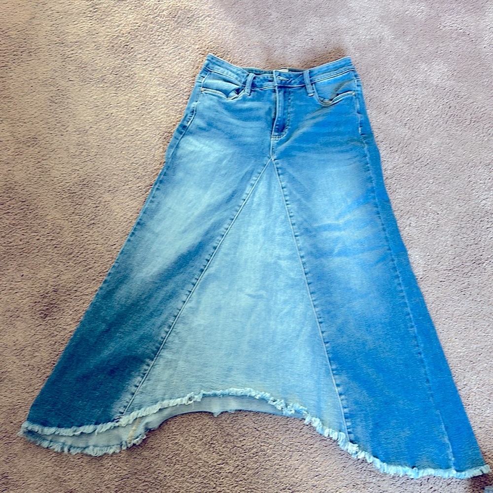 WashLab denim maxi skirt
